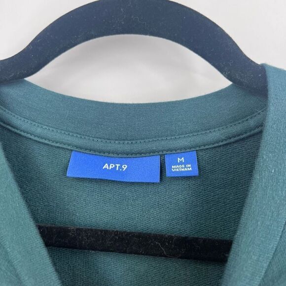 Apt. 9 Women's Crew Neck Pullover Embellished Sweater Forest Green Sz Medium NWT - Picture 3 of 9